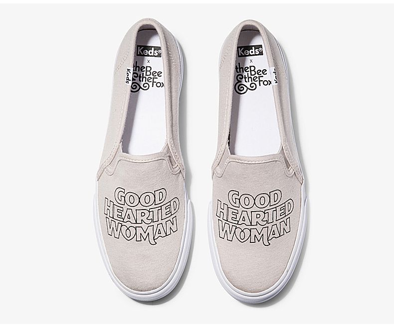 Keds Women's X The Bee & The Fox Double Decker ‘good Hearted Woman’ Lavender Slip On Shoes - TR0